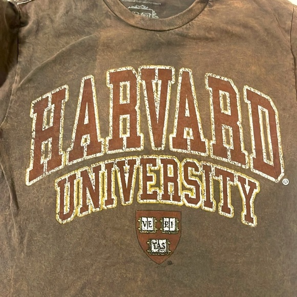 Harvard University Brown Discolored T-Shirt Size Small - Picture 4 of 4